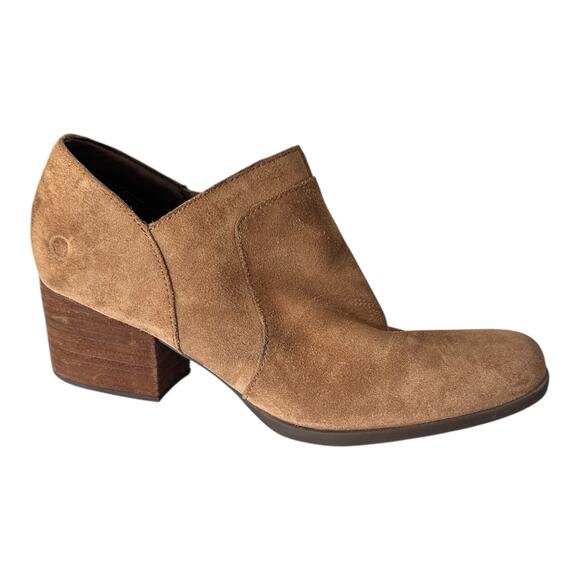 Born Shoes - Born Womens Boots 8.5 Caley Suede Leather Ankle Bootie Brown Tan Shoes BR0014416